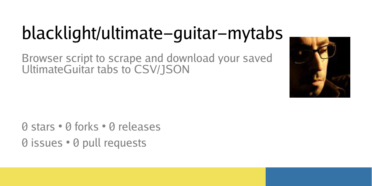 blacklight/ultimate-guitar-mytabs: Browser script to scrape and ...